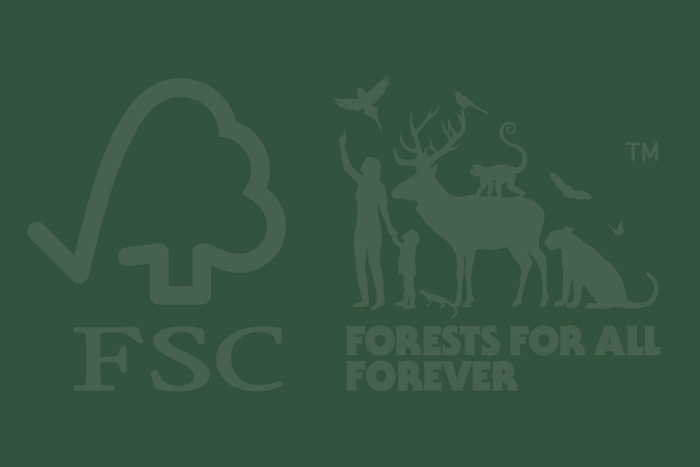 FSC's 'tick tree' logo is used to indicate that products are certified under the FSC system.